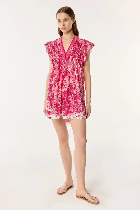 Poupette St Barths Mini Dress Sasha Lace Trimmed | pink jengel Silk unclassified dresses