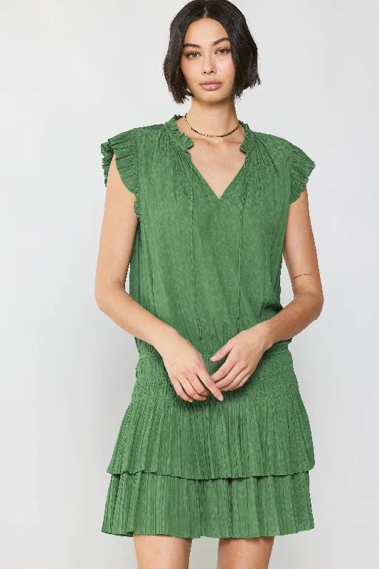 Zoey Jacquard Pleated Mini Dress Satin unclassified dresses