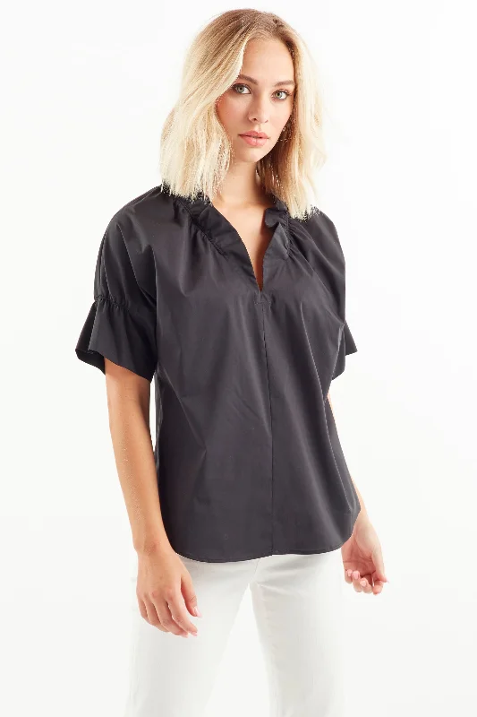 Crosby Black Poplin Shirt Bodycon unclassified dresses