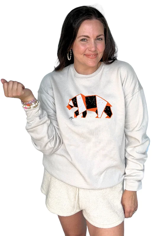 School Spirit Sweatshirt Orange Geometric Bear (PRE-ORDER) Stylish unclassified dresses