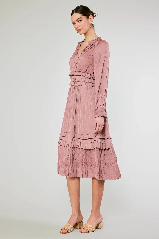 Leia Pleated Midi Dress Velvet unclassified dresses