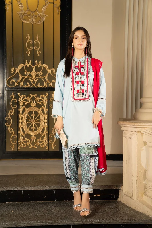 Gul Warun 3pc Linen Embroidered Dress GE17 Petite unclassified dresses