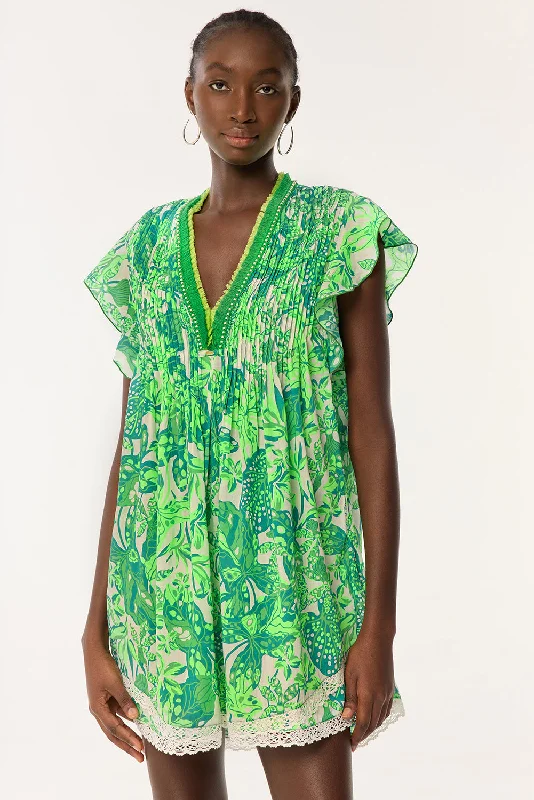 Poupette St Barths Mini Dress Sasha Lace Trimmed | green jengel Lace unclassified dresses