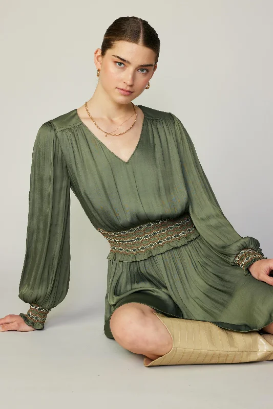 Santa Fe Embroidered Mini Dress Earthy tone unclassified dresses
