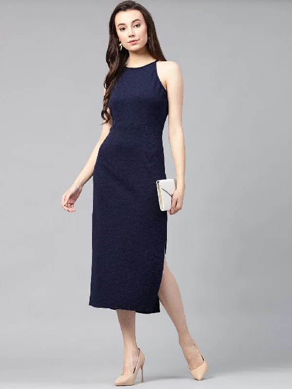 Women's Solid Incut Fitted Midi Dress - Pannkh Bodycon unclassified dresses