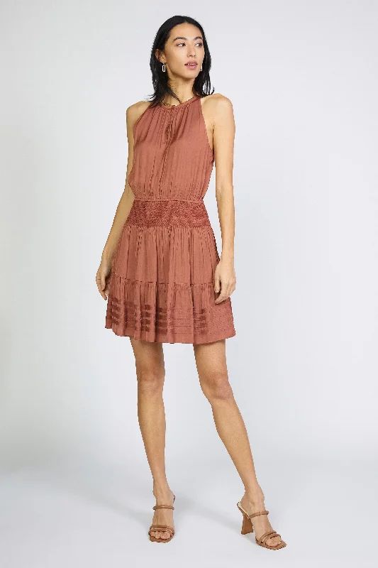 Chiffon Striped Mini Dress Denim unclassified dresses