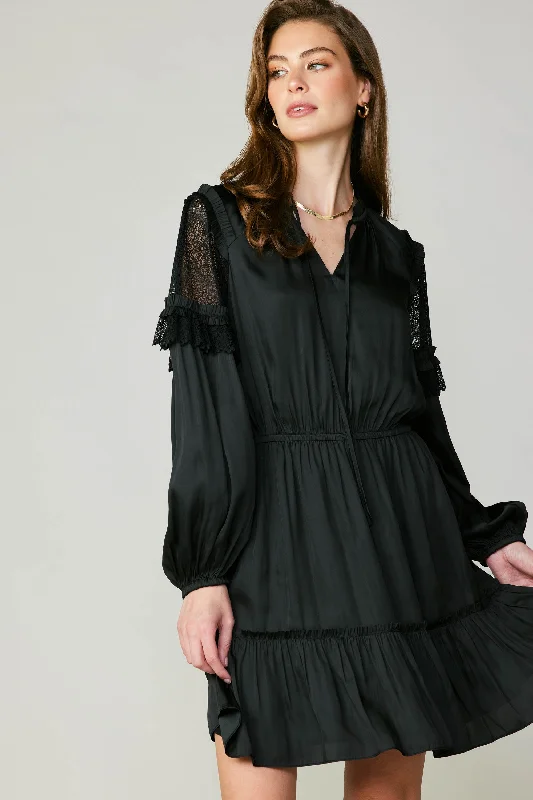 Lace Contrast Mini Dress Elegant unclassified dresses
