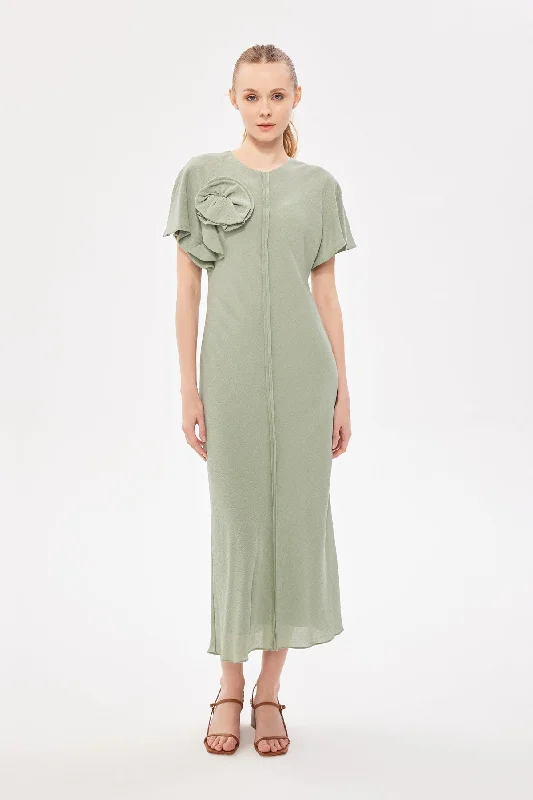 Flower Detailed Long Dress Mint Boho maxi dresses