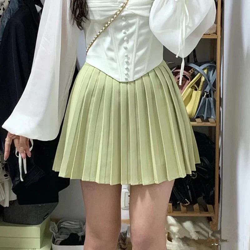 soft girl pleated skirt A30751 Low-rise unclassified skirts