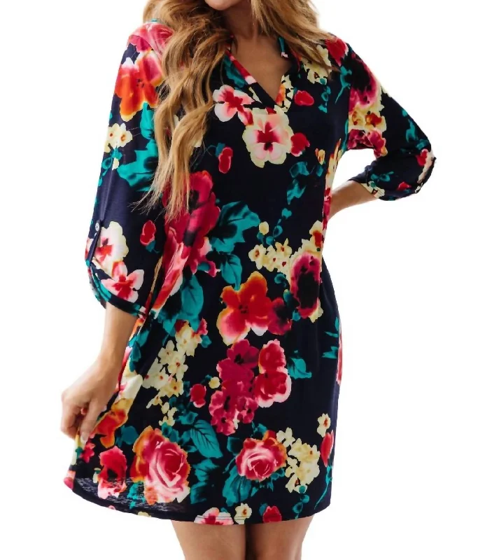 Moonlit Garden Floral Mini Dress In Multi--Mini Skirt Summer